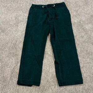 Men's Dark Green Corduroy Drawstring Pants